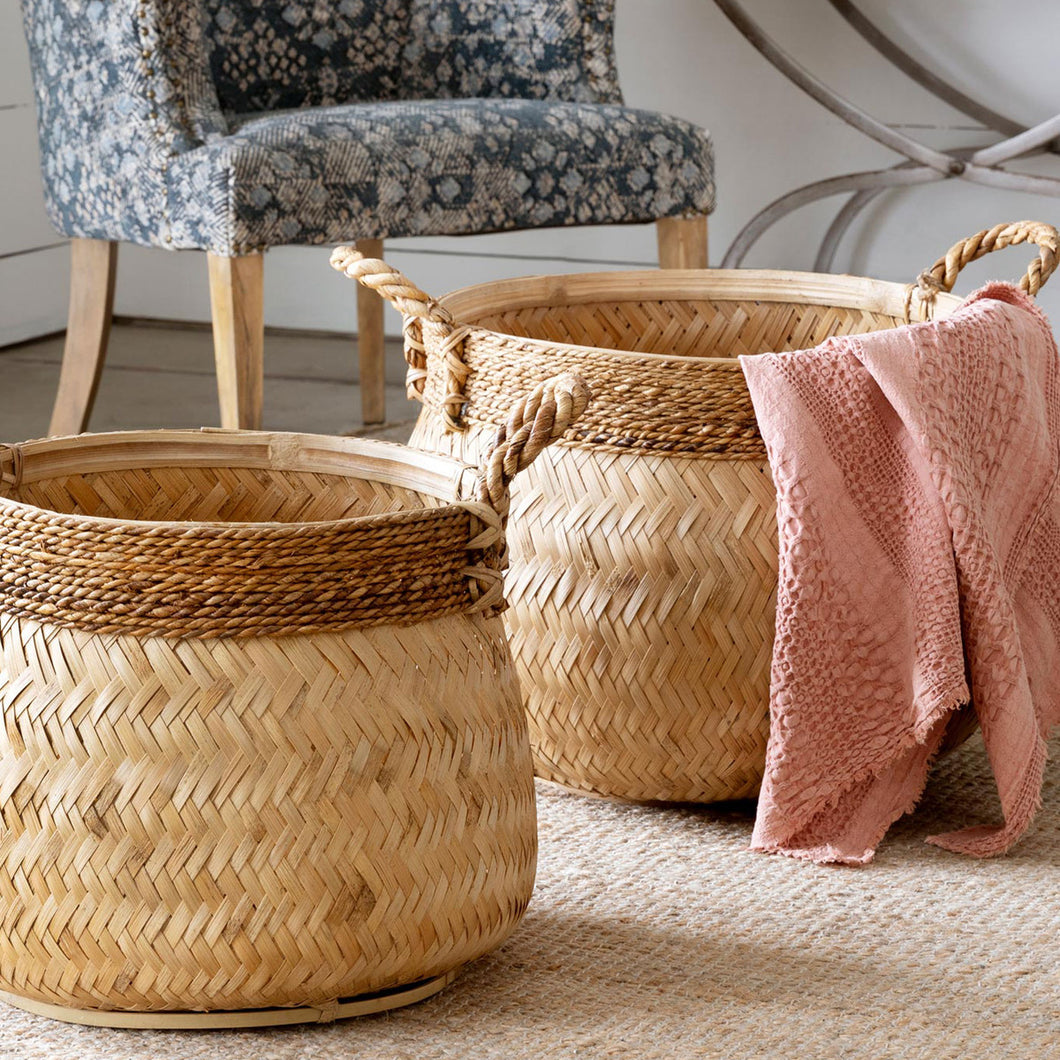 Natural Bamboo Lanai Baskets (Set of 3)