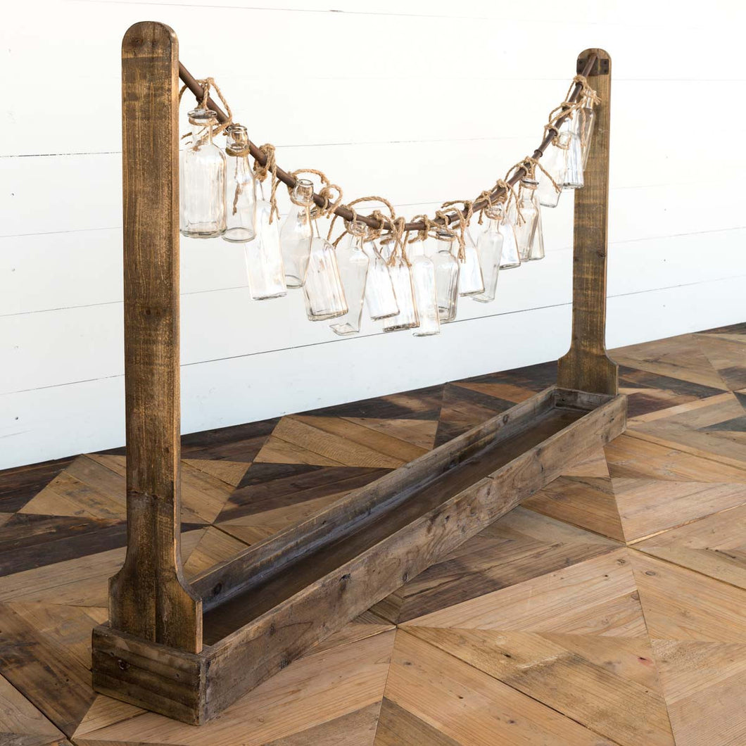 Bottle Garland Vases & Wooden Stanchion
