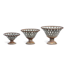 Load image into Gallery viewer, Woven Metal Footed Bowl
