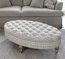 Load image into Gallery viewer, Parisian Tufted Oval Ottoman
