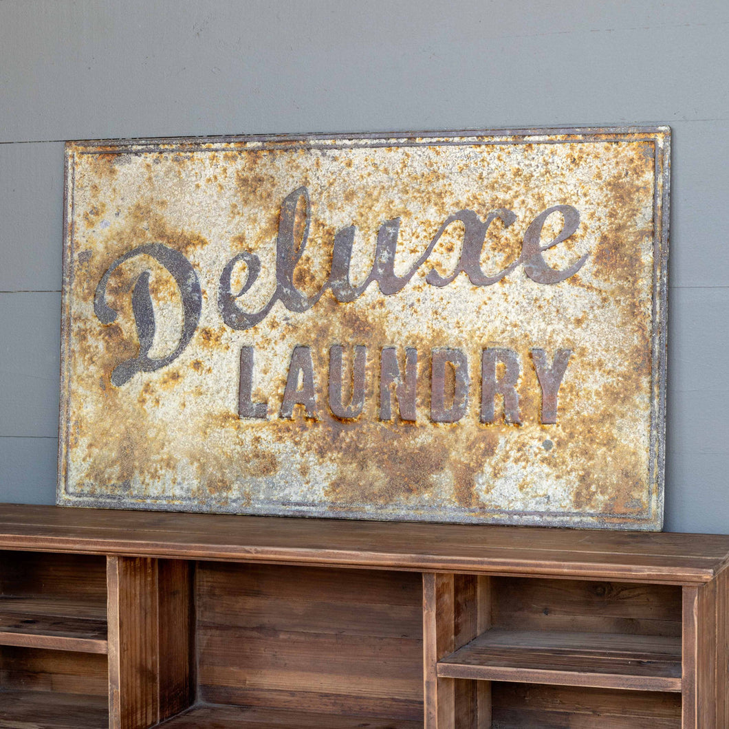 Aged Metal Deluxe Laundry Sign