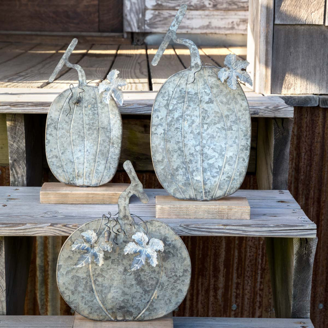 Weathered Tin Pumpkins (Set of 3)