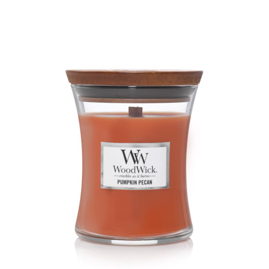Woodwick Candle Pumpkin Pecan by Yankee Medium Hourglass Jar 9.7 oz