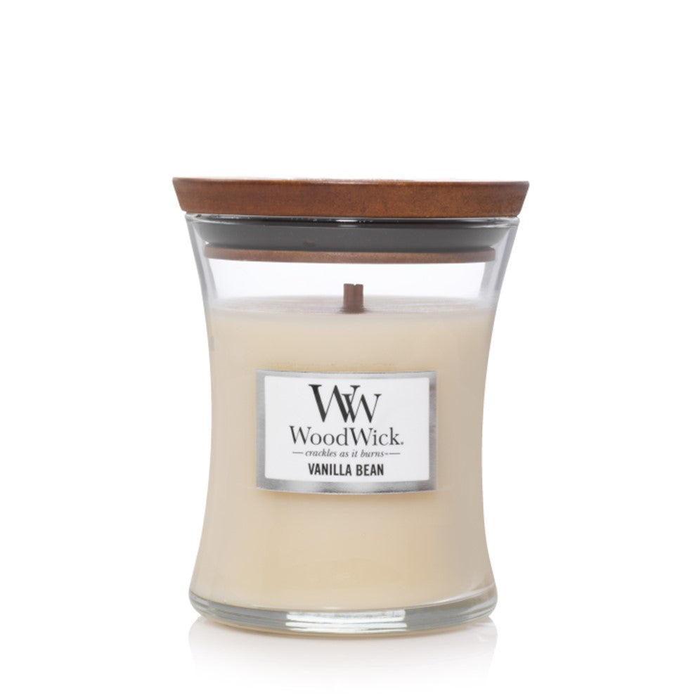 Woodwick Candle Vanilla Bean by Yankee Medium Hourglass Jar 9.7 oz