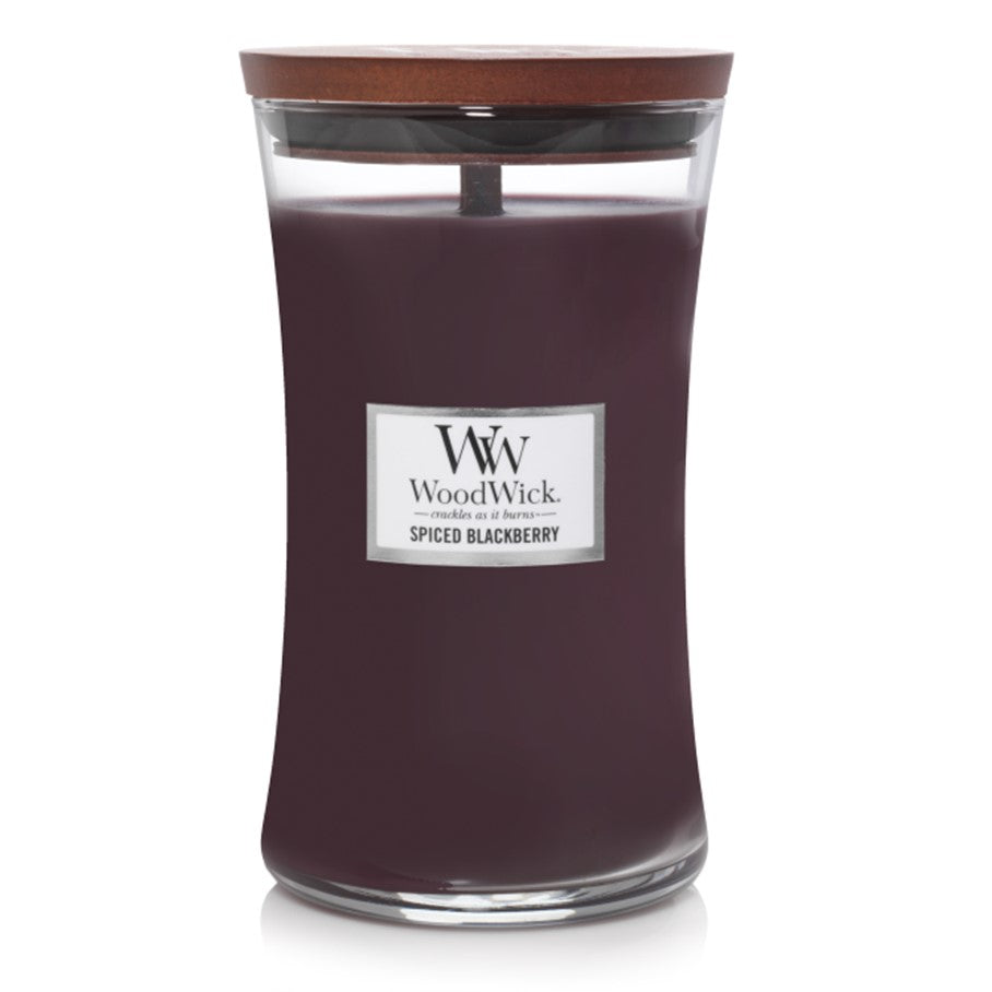Woodwick Candle Spiced Blackberry by Yankee Large Hourglass Jar 21.5 oz