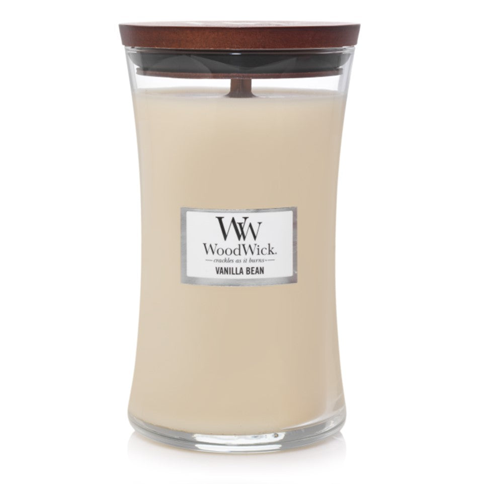 Woodwick Candle Vanilla Bean by Yankee Large Hourglass Jar 21.5 oz