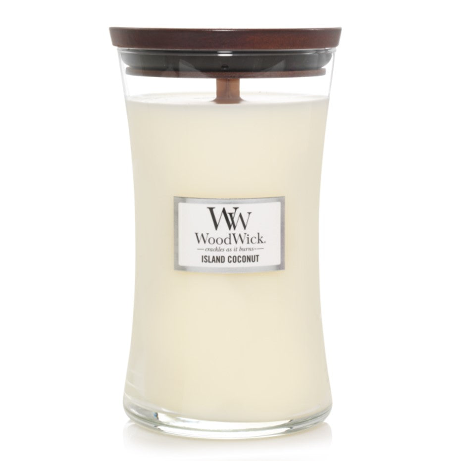 Woodwick Candle Island Coconut by Yankee Large Hourglass Jar 21.5 oz