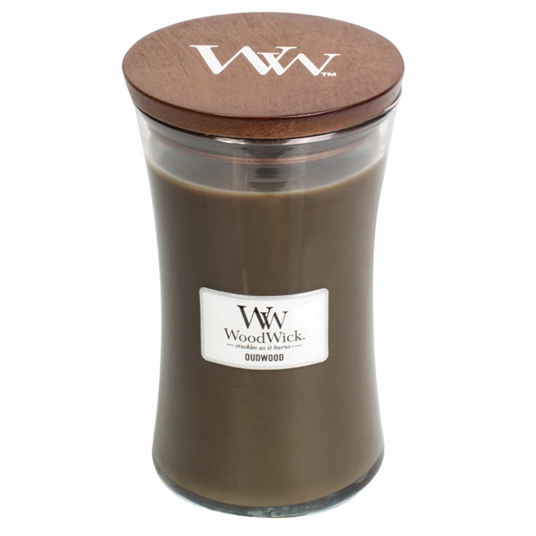 Woodwick Candle Oudwood by Yankee Large Hourglass Jar 21.5 oz