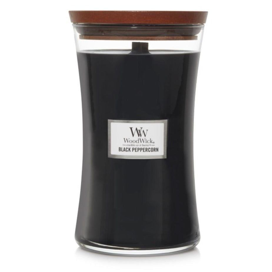 Woodwick Candle Black Peppercorn by Yankee Large Hourglass Jar 21.5 oz