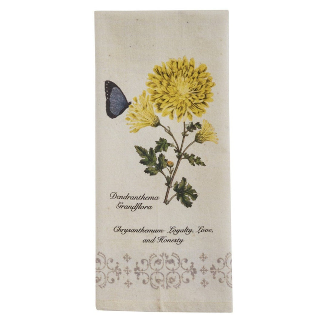 Chrysanthemum Print Dishtowel - Set of 2