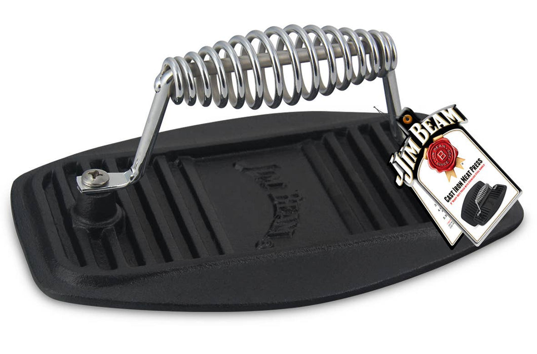 Jim Beam Stainless Steel Cast Iron Meat Press Pre Seasoned