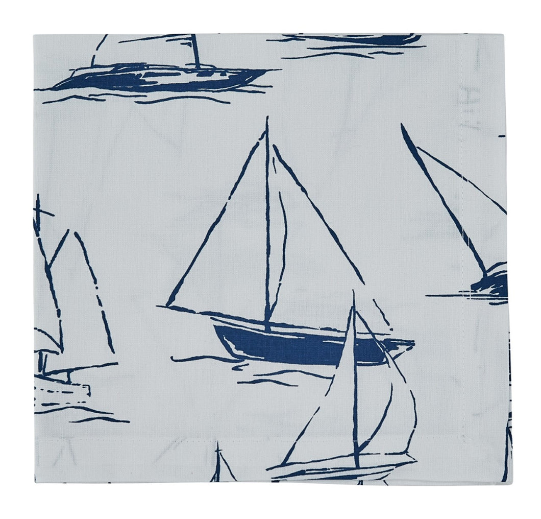 Sailboats Napkin - White - Set of 4