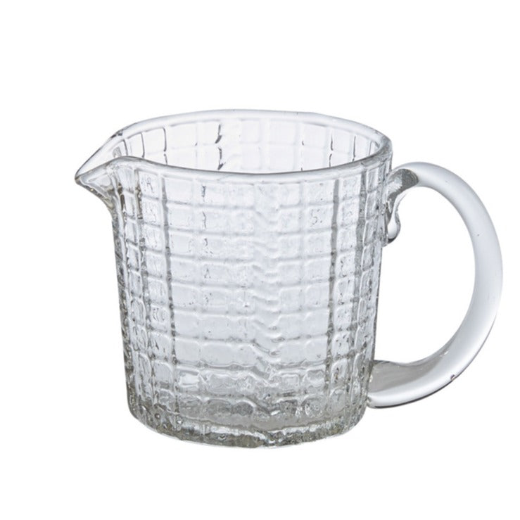Small Glass Pitcher with Grid