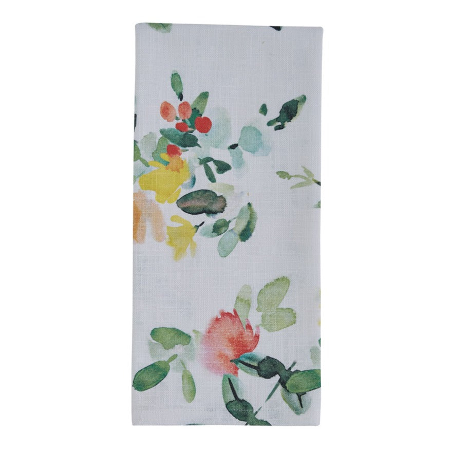 Happy Life Printed Towel - Floral - Set of 2