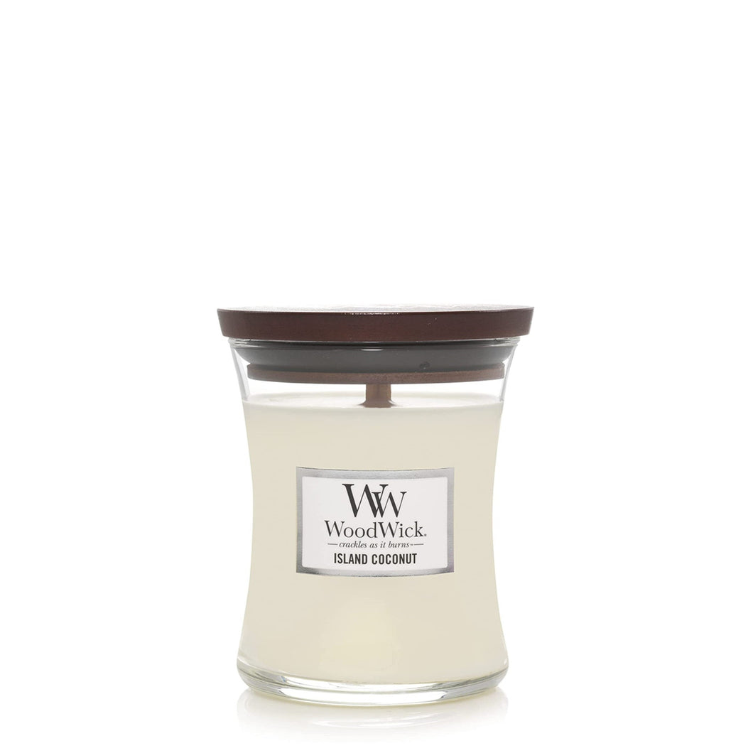 Woodwick Candle Island Coconut by Yankee Small Hourglass Jar 3.4 oz