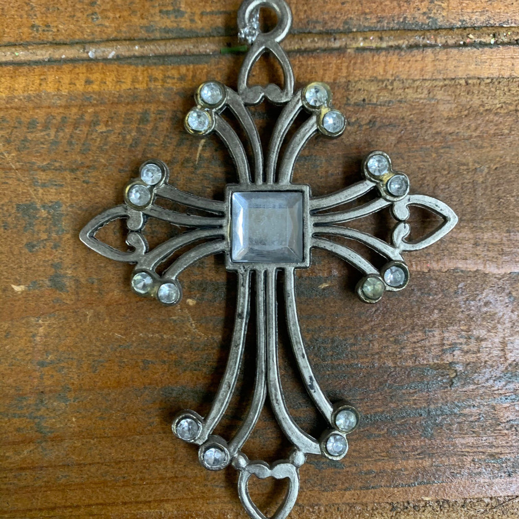 Antique Silver Cross Ornament