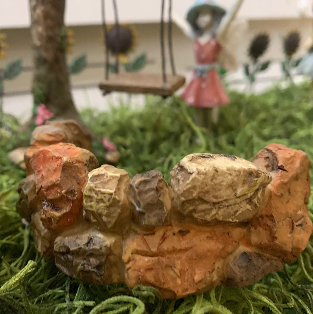 Fairy Garden Curved Stone Wall